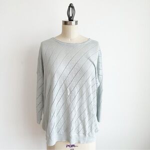 Wrap London Women's Lightweight Sweater Linen Grey Size 14 Open Back